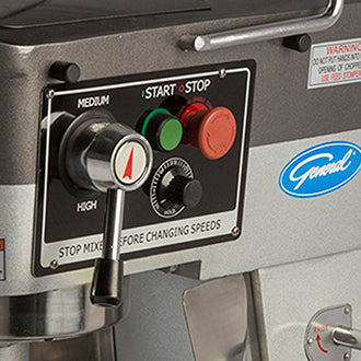 Commercial Bench Mixer controls